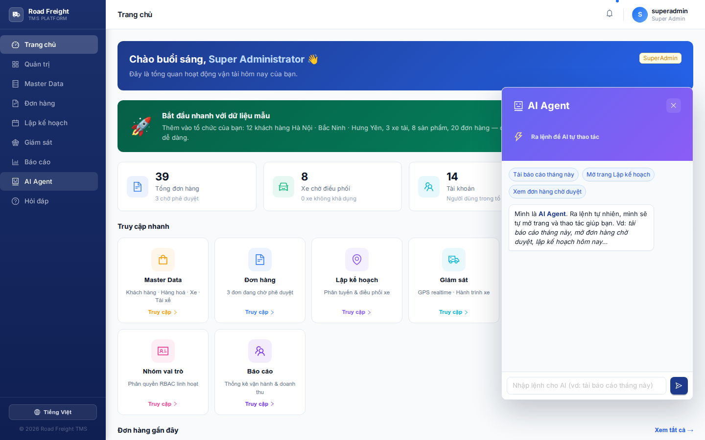 AI Agent panel