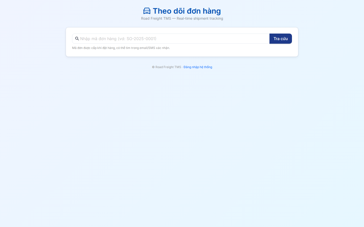 Form tra cứu đơn hàng