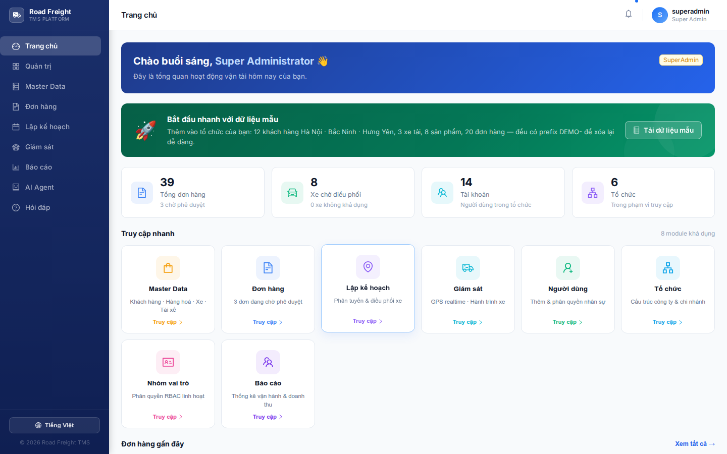 System dashboard