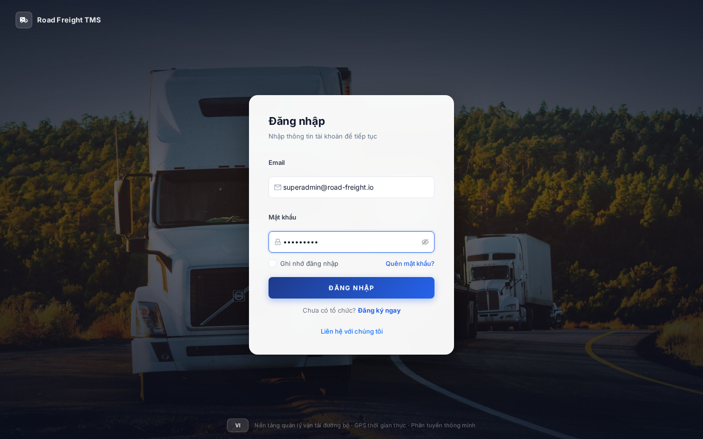 Login form filled